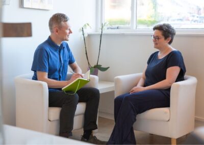 The reception room at Flourish Acupuncture in Walton on the Hill